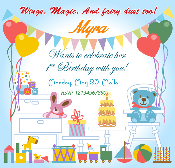 Children Birthday Party Invitation Card Design